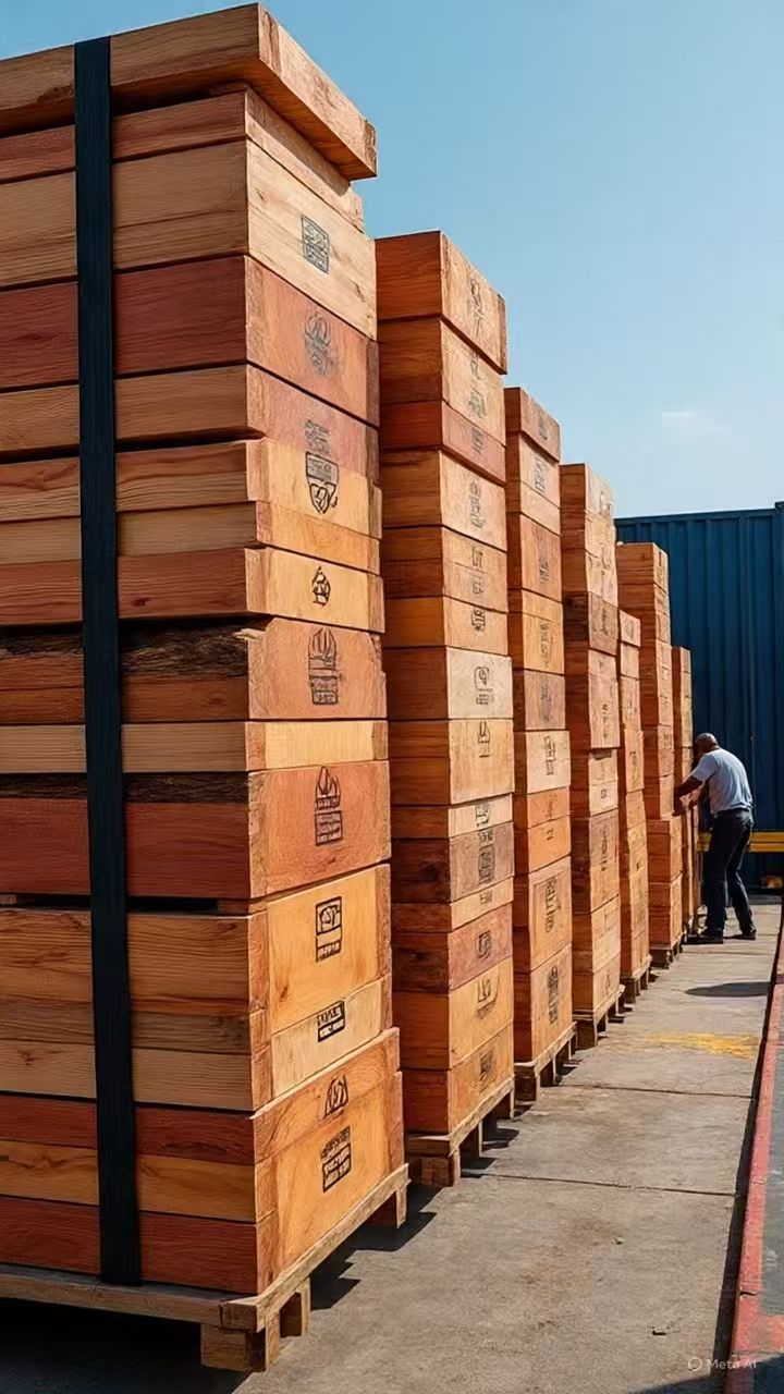 Timber Cargo Containers at Tema Port